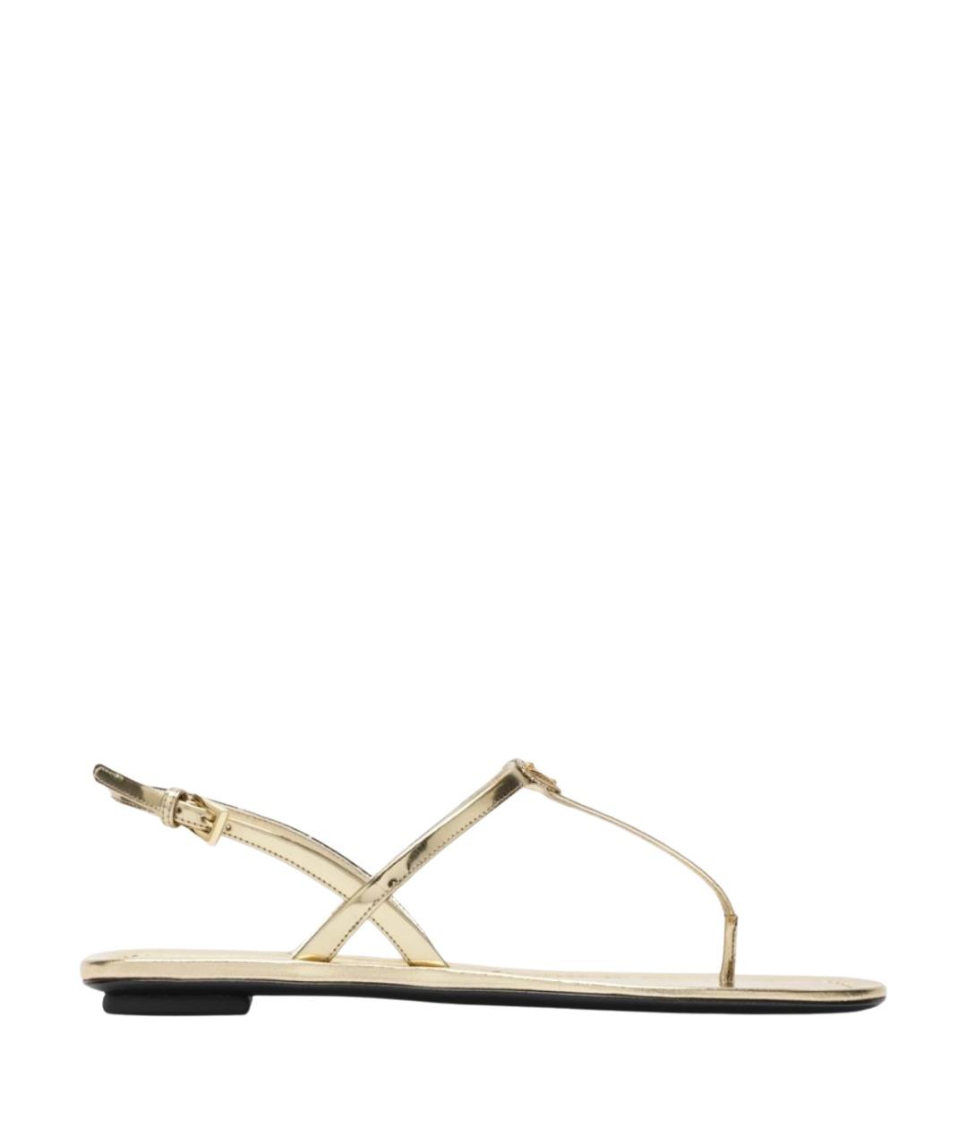 PRADA Золотые кожаные сандалии, фото 1