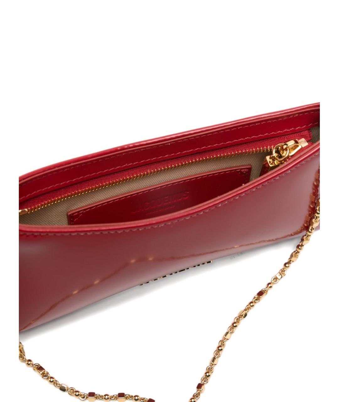 JACQUEMUS Красная сумка через плечо из лакированной кожи, фото 5