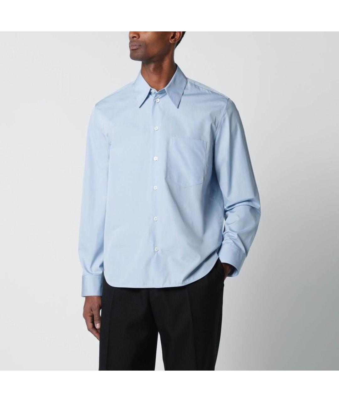 JIL SANDER Голубая хлопковая кэжуал рубашка, фото 3