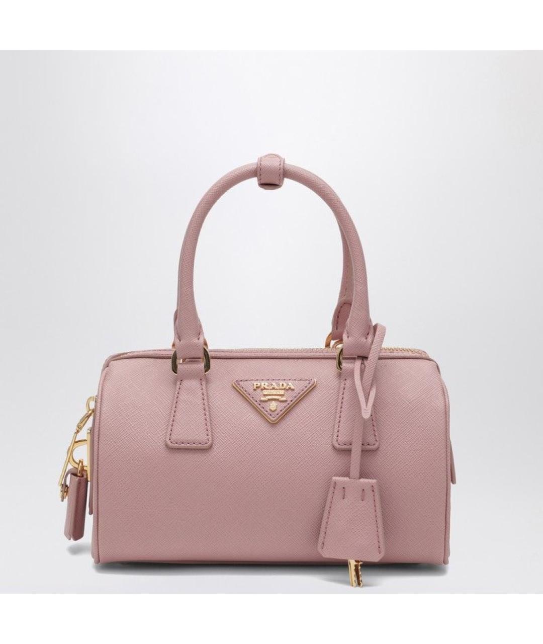 PRADA Розовая кожаная сумка тоут, фото 3