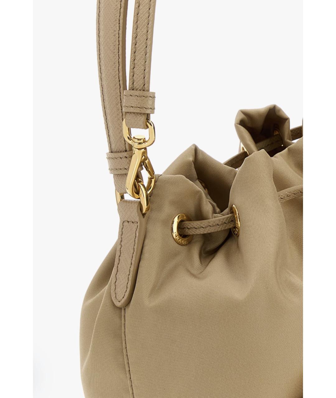 PRADA Бежевая тканевая сумка тоут, фото 3