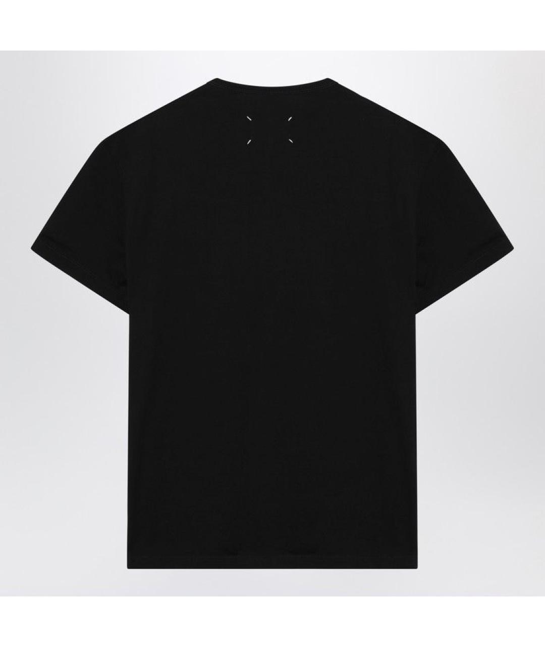 MAISON MARGIELA Черная хлопковая футболка, фото 2