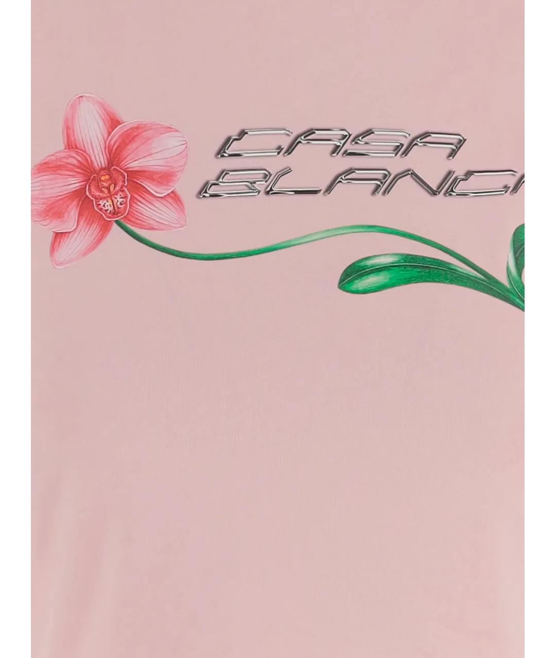 CASABLANCA Розовая хлопковая футболка, фото 3