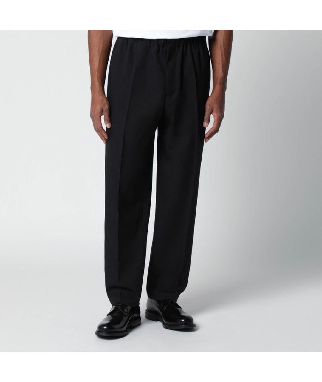 JIL SANDER Черные полиэстеровые повседневные брюки, фото 3