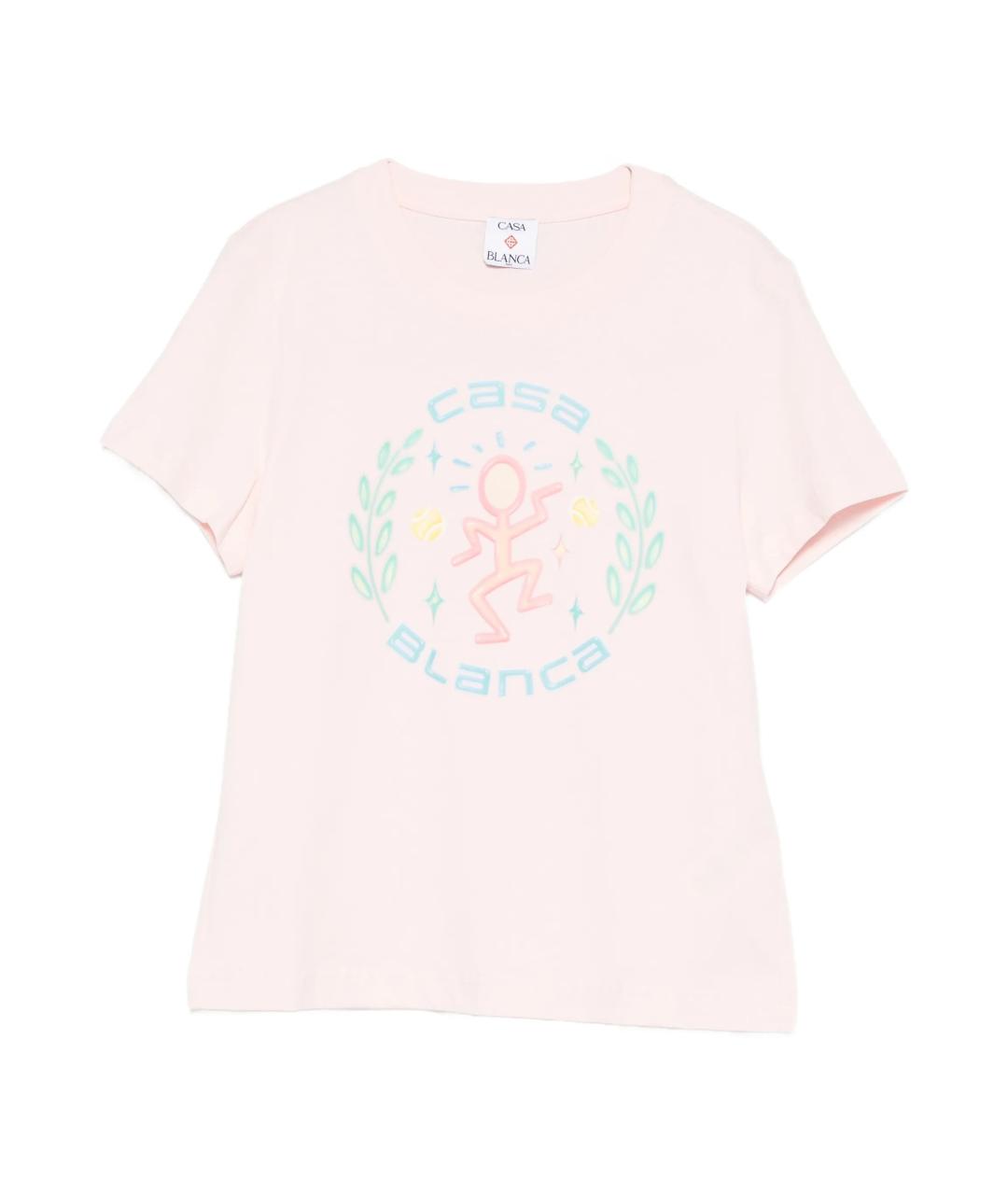 CASABLANCA Розовая хлопковая футболка, фото 1