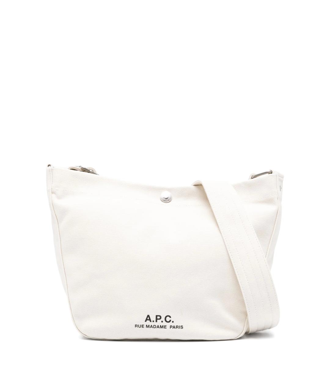 A.P.C. Белая хлопковая сумка через плечо, фото 1