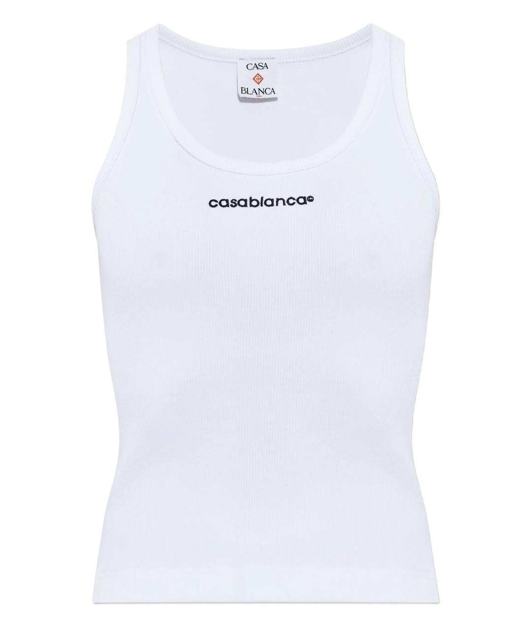 CASABLANCA Белая хлопковая майка, фото 1