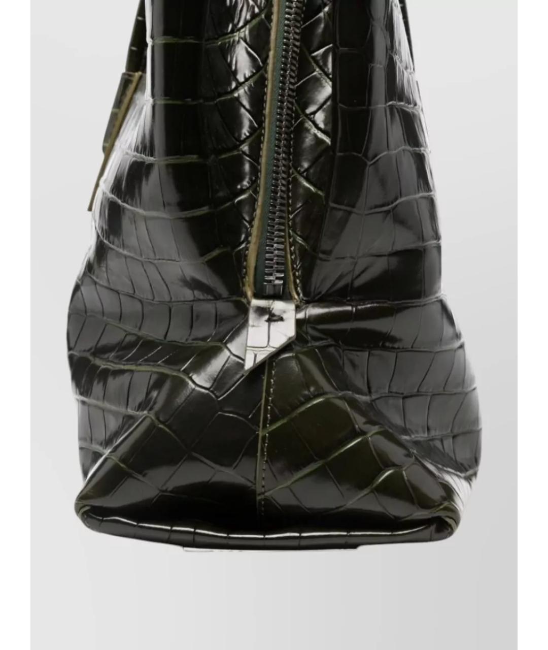 THE ATTICO Зеленая кожаная сумка тоут, фото 5