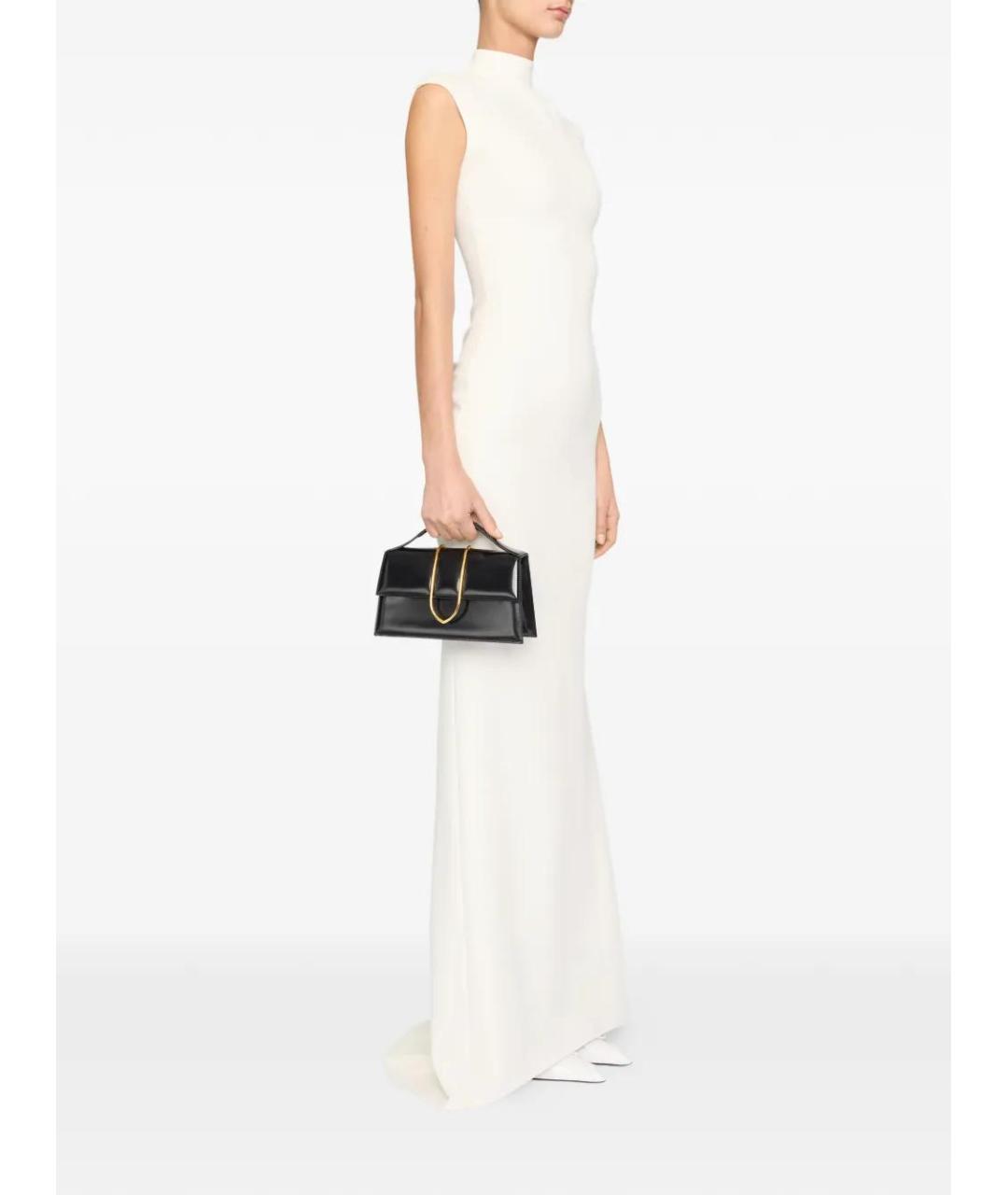 JACQUEMUS Черная сумка тоут из лакированной кожи, фото 2