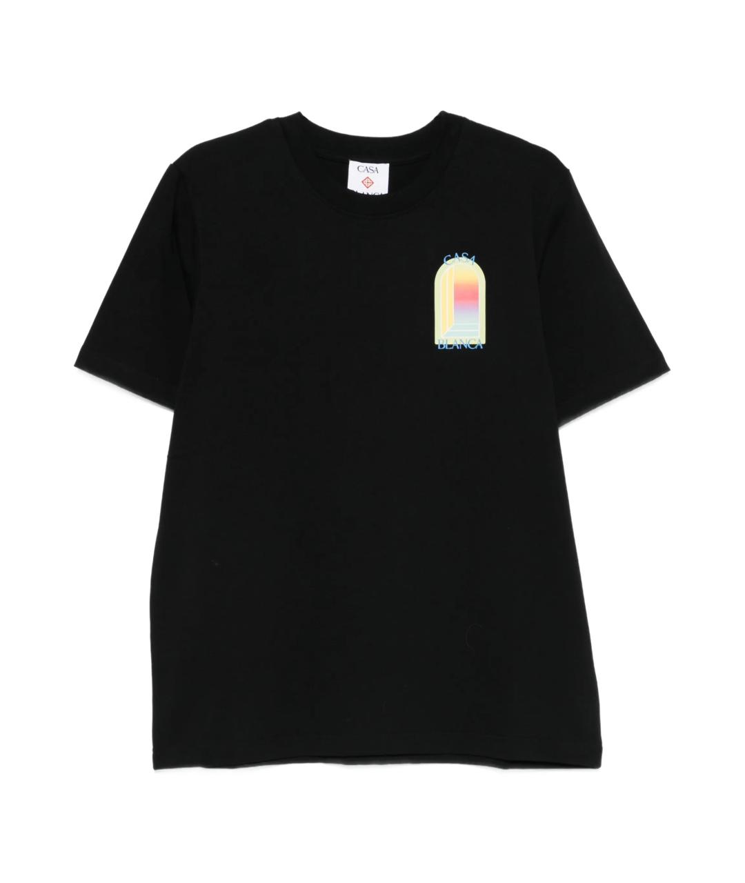 CASABLANCA Черная хлопковая футболка, фото 1