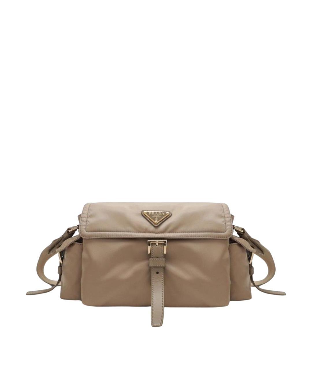 PRADA Бежевая тканевая сумка через плечо, фото 1