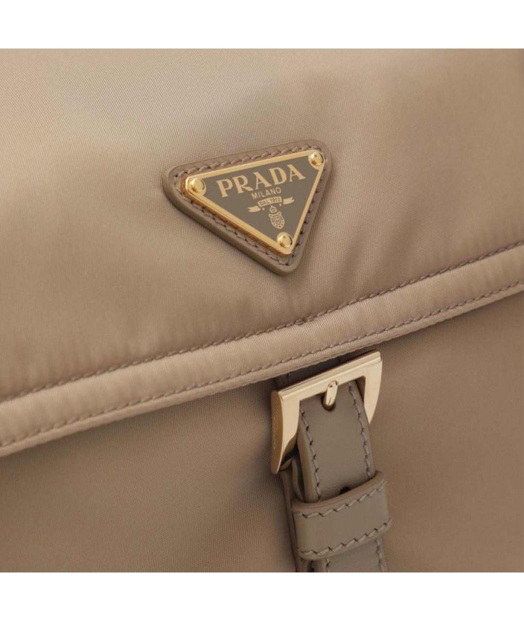 PRADA Бежевая тканевая сумка через плечо, фото 5
