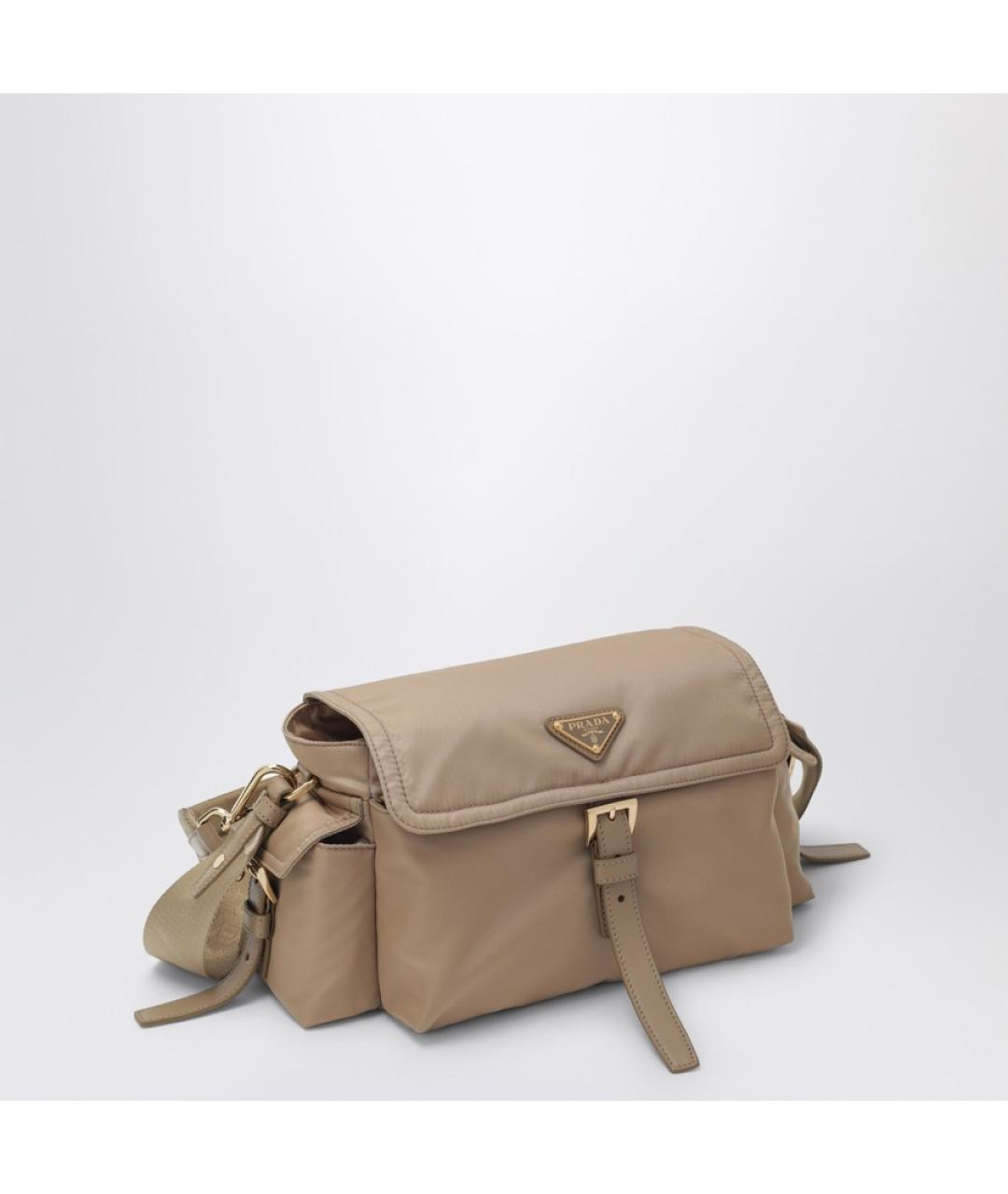 PRADA Бежевая тканевая сумка через плечо, фото 3