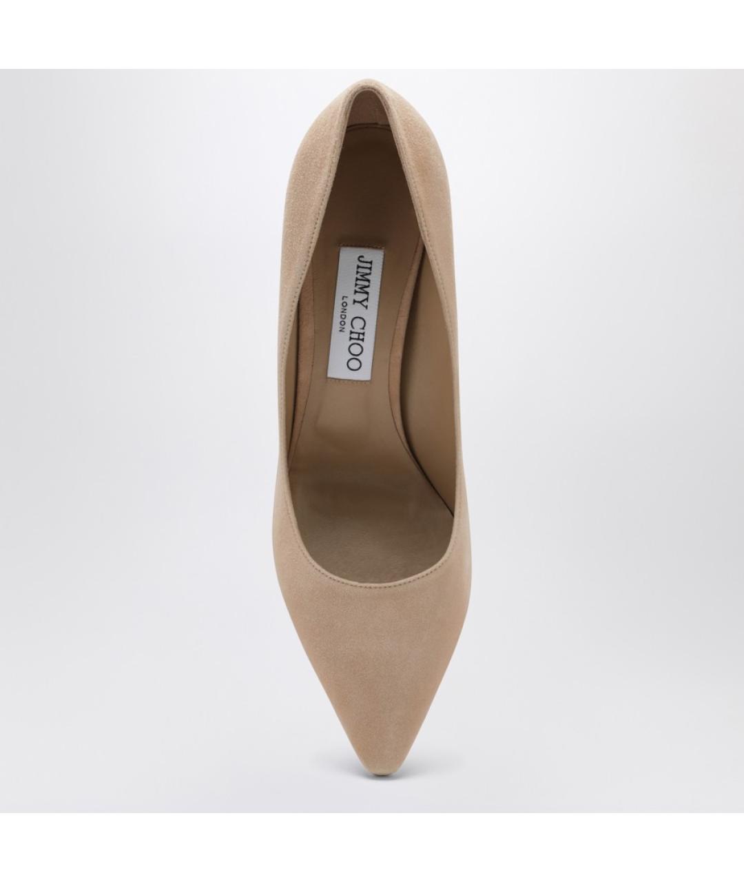 JIMMY CHOO Бежевые замшевые туфли, фото 4