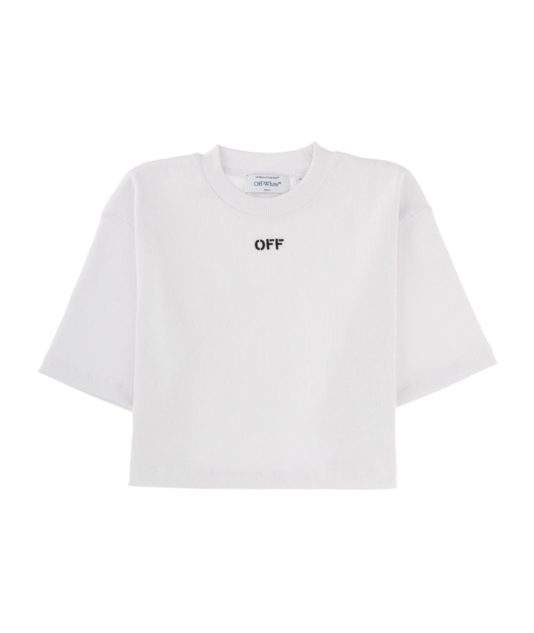 OFF-WHITE Белая хлопковая футболка, фото 1
