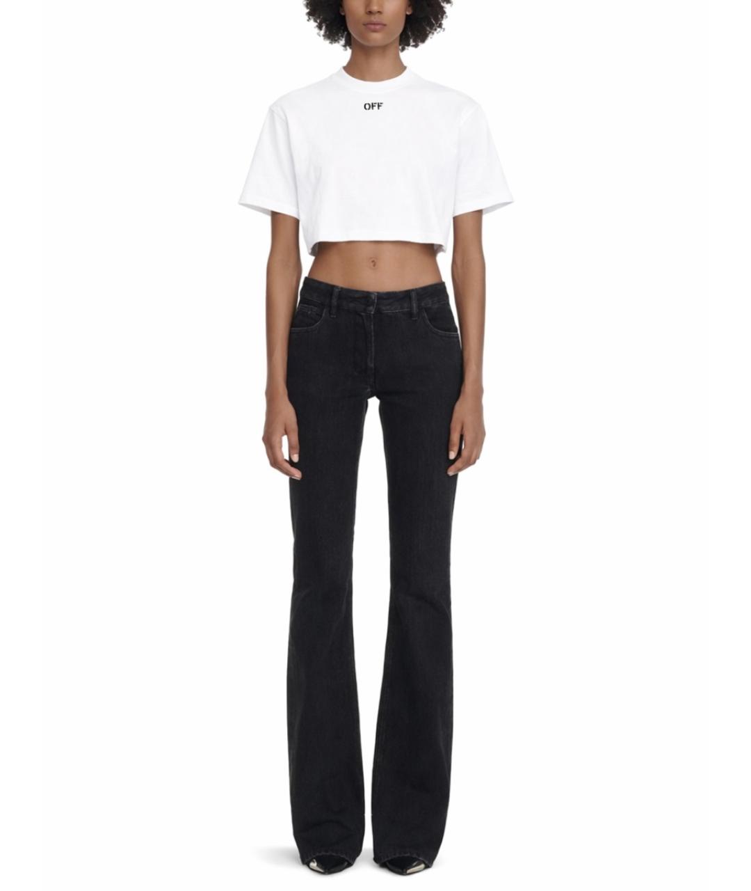 OFF-WHITE Белая хлопковая футболка, фото 2