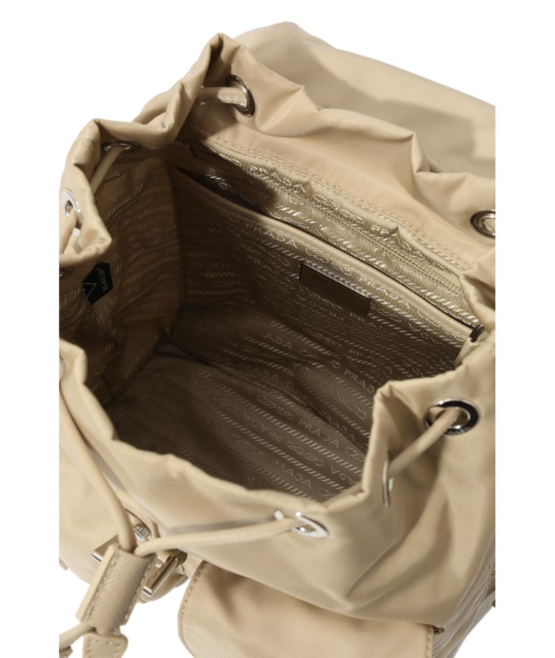 PRADA Бежевый синтетический рюкзак, фото 5