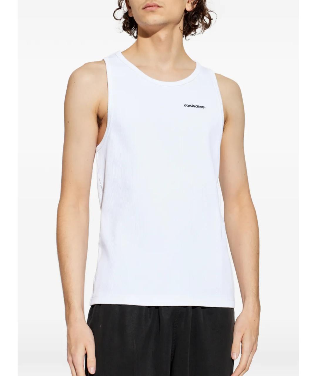 CASABLANCA Белая хлопковая майка, фото 3