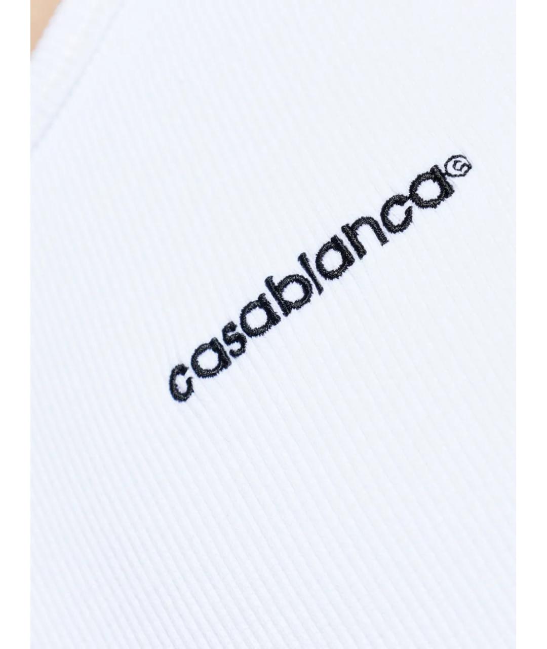 CASABLANCA Белая хлопковая майка, фото 5