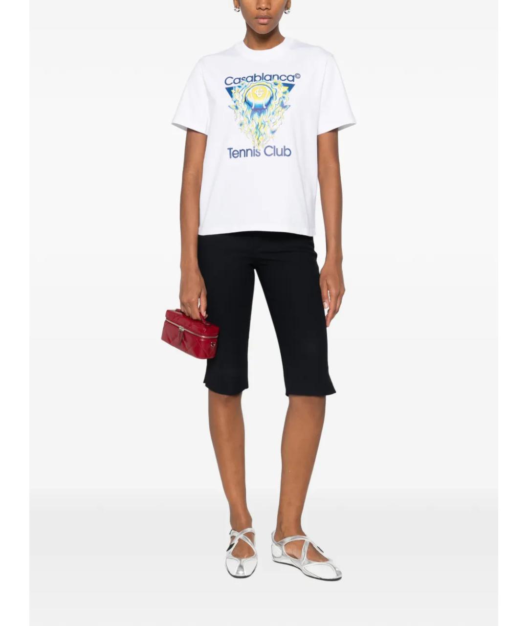 CASABLANCA Белая хлопковая футболка, фото 2