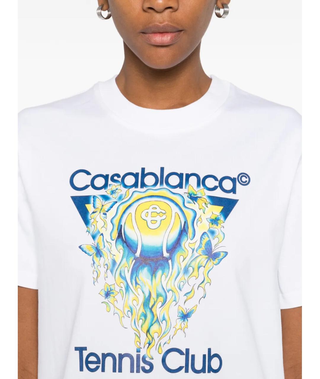 CASABLANCA Белая хлопковая футболка, фото 5