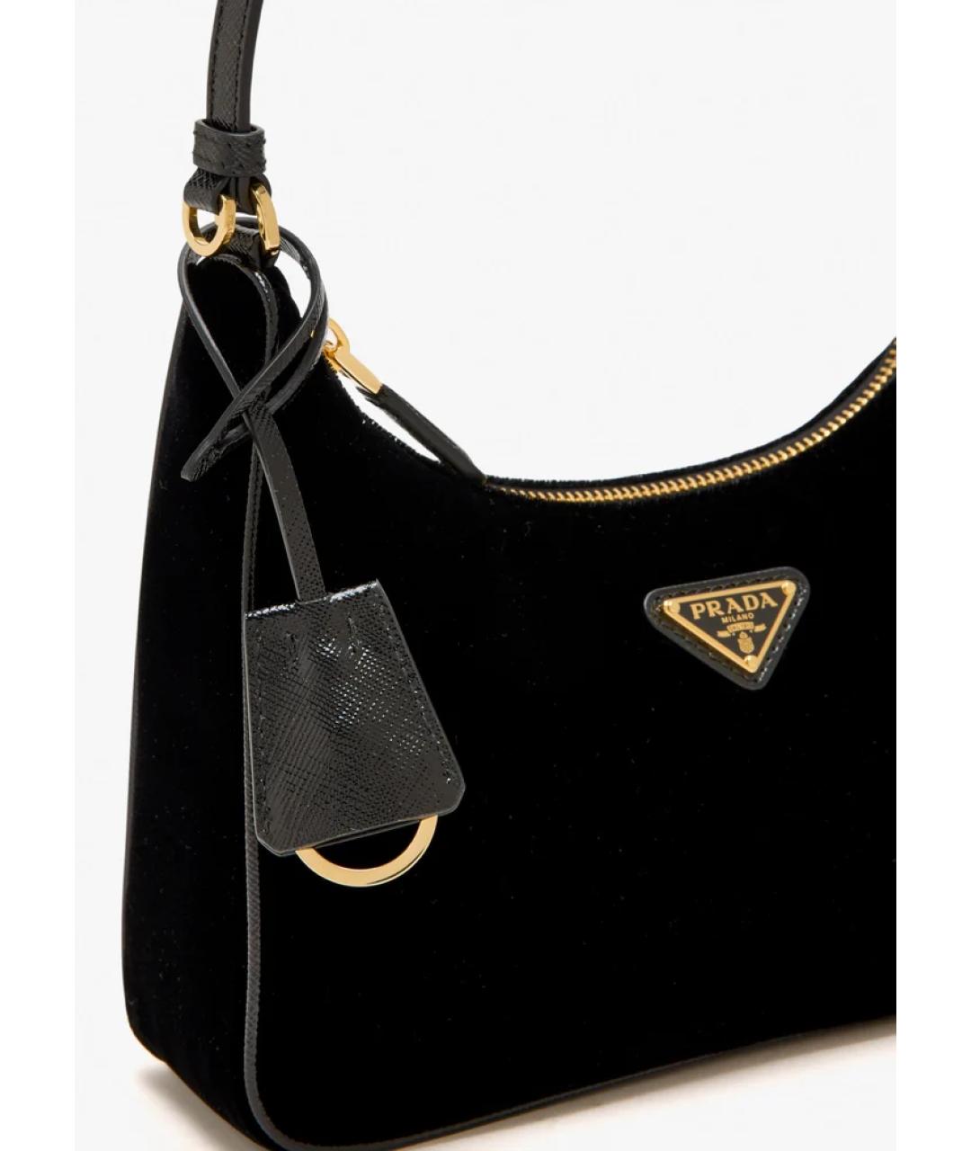 PRADA Черная бархатная сумка через плечо, фото 3