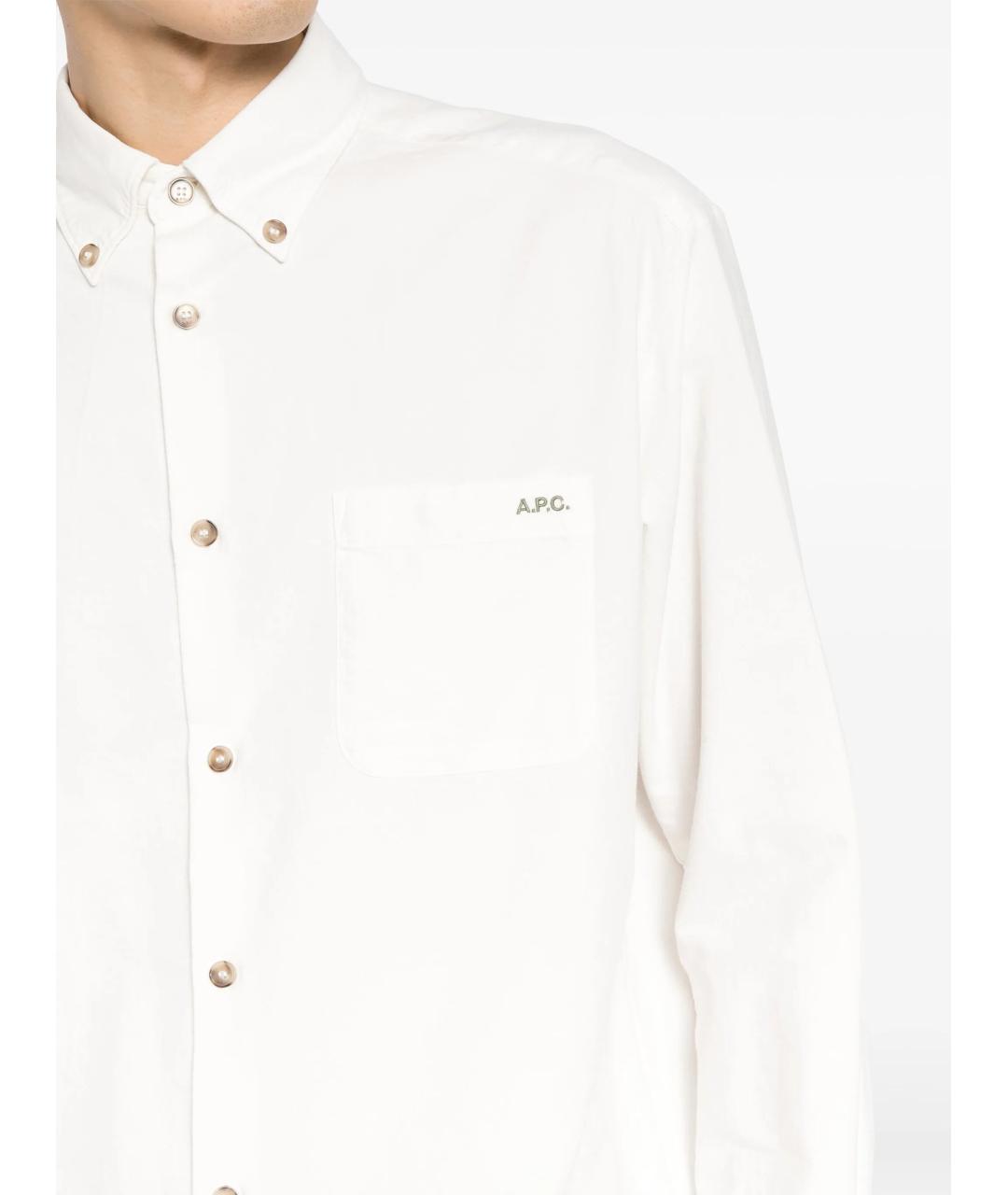 A.P.C. Белая хлопковая кэжуал рубашка, фото 5