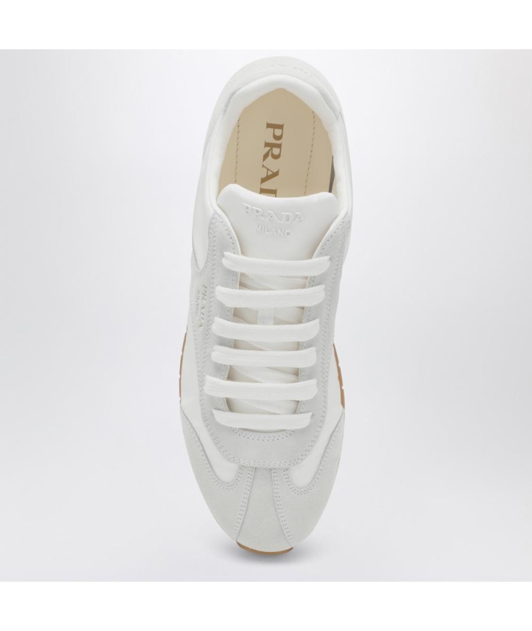 PRADA Белые замшевые кроссовки, фото 4