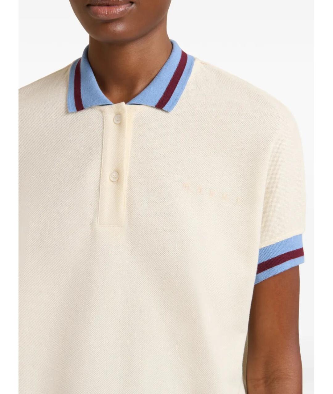 MARNI Бежевая хлопковая футболка, фото 2