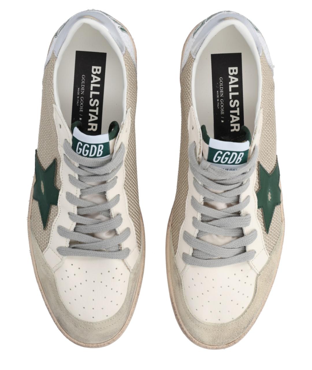 GOLDEN GOOSE DELUXE BRAND Бежевые текстильные низкие кроссовки / кеды, фото 4