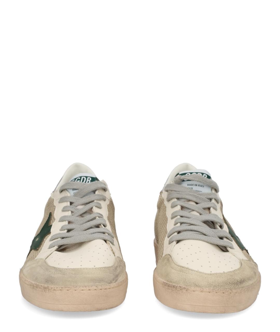 GOLDEN GOOSE DELUXE BRAND Бежевые текстильные низкие кроссовки / кеды, фото 2