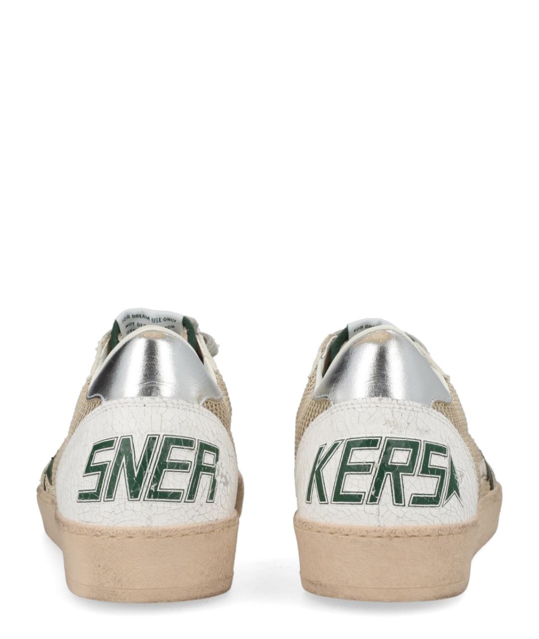 GOLDEN GOOSE DELUXE BRAND Бежевые текстильные низкие кроссовки / кеды, фото 3