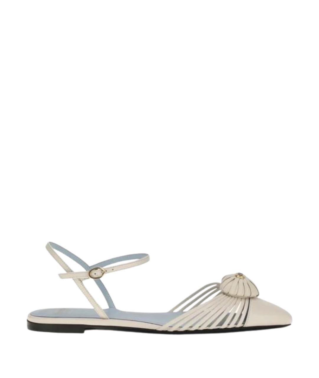 VALENTINO Белые кожаные босоножки, фото 1