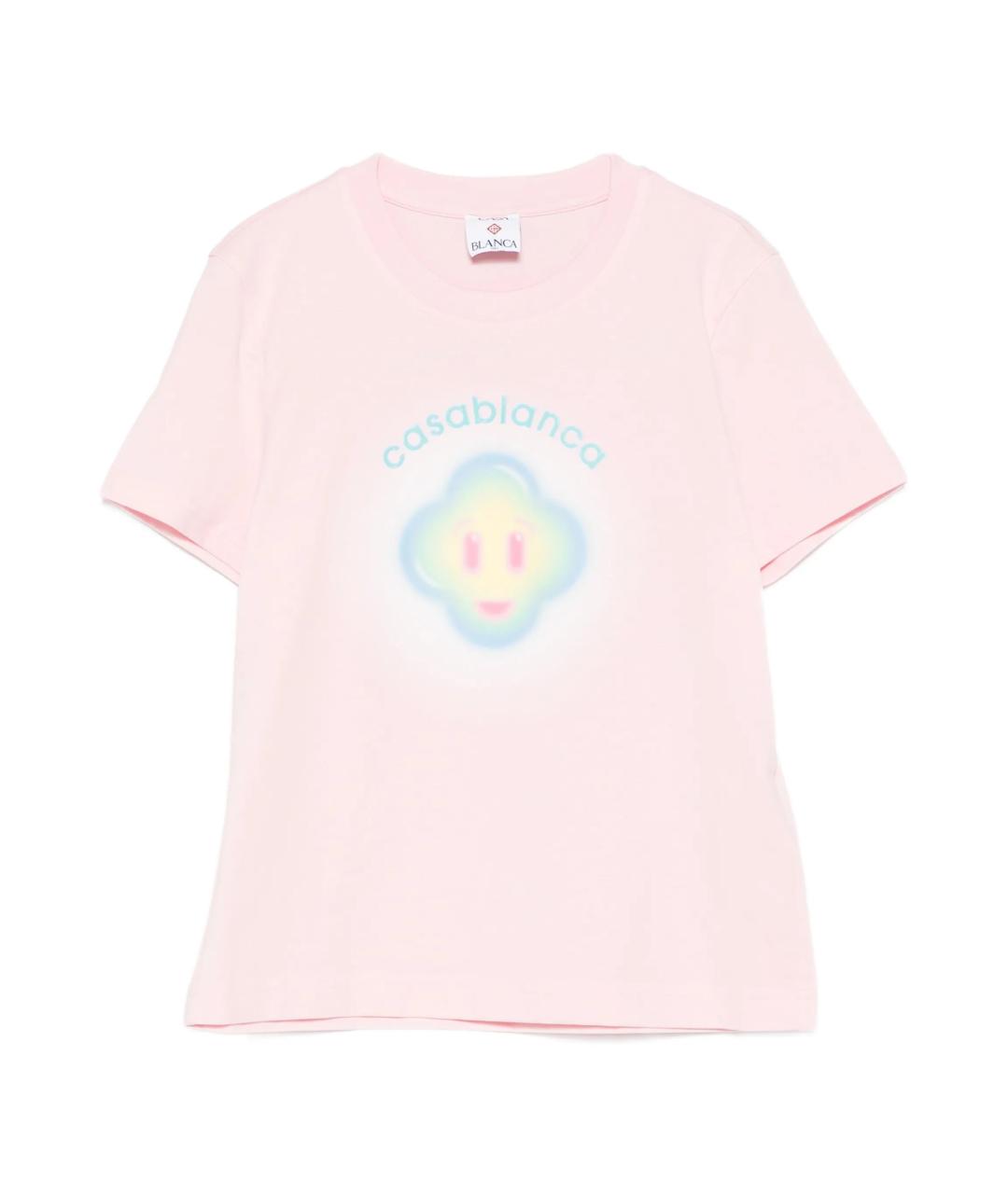 CASABLANCA Розовая хлопковая футболка, фото 1