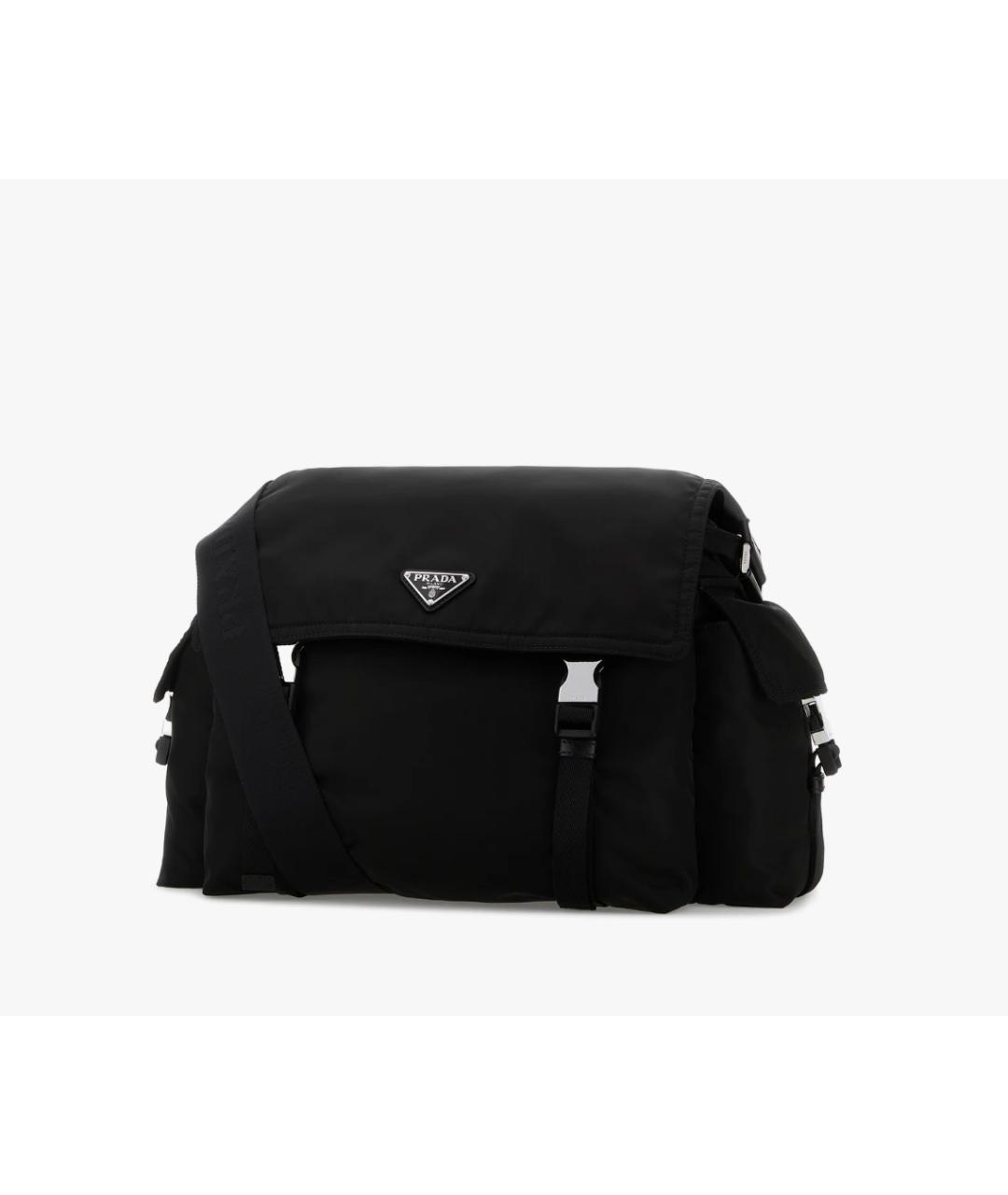 PRADA Черная тканевая сумка на плечо, фото 4