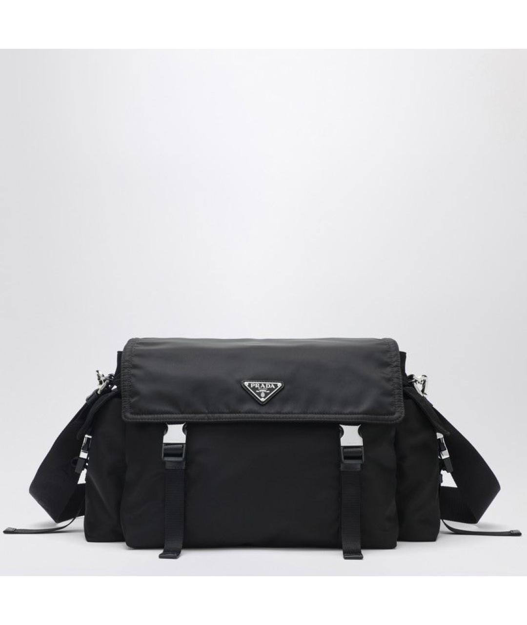 PRADA Черная тканевая сумка на плечо, фото 2