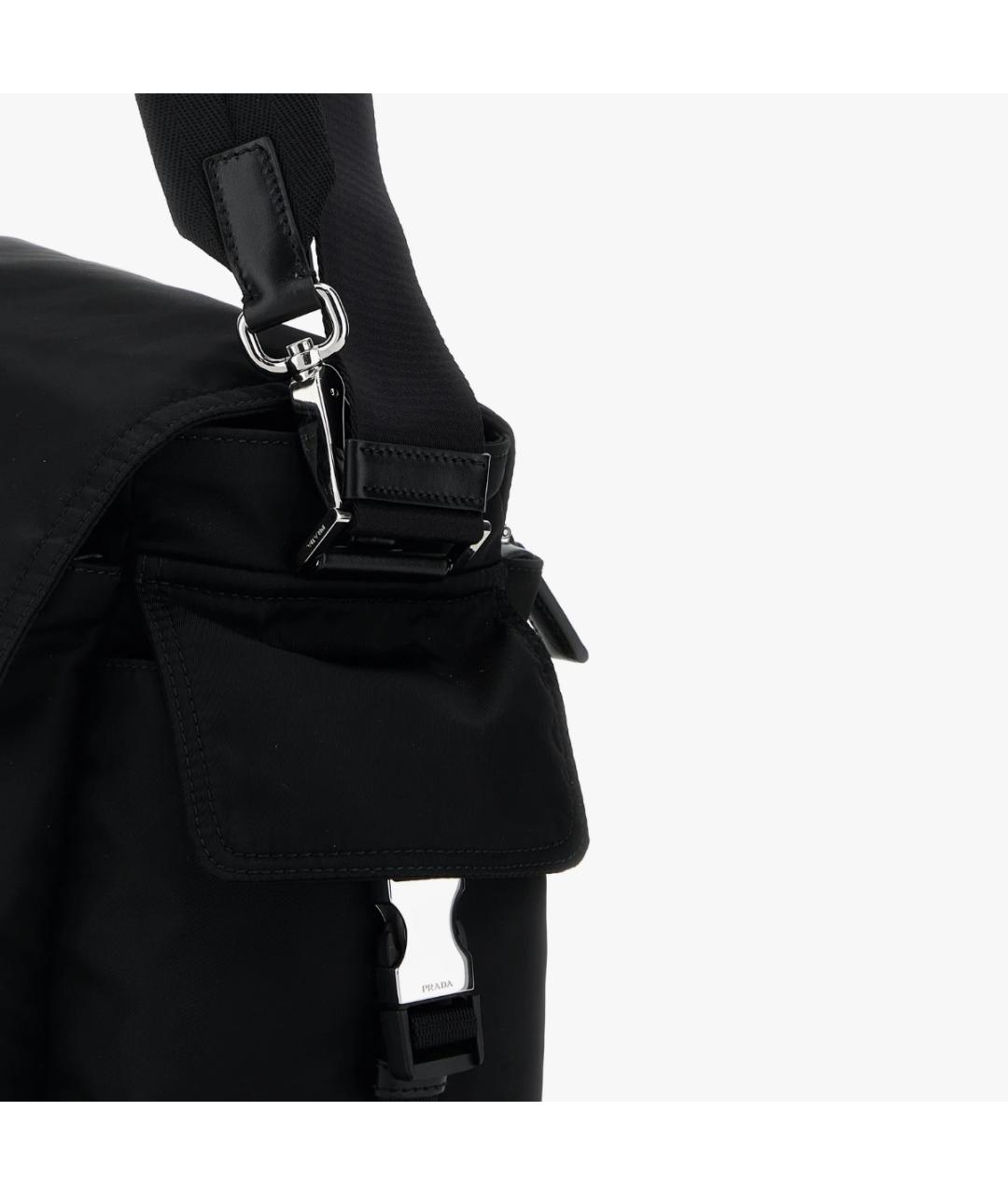 PRADA Черная тканевая сумка на плечо, фото 5