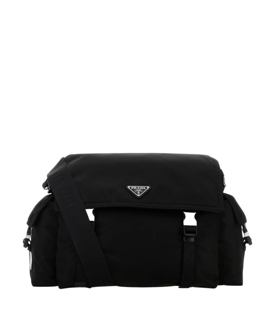 PRADA Черная тканевая сумка на плечо, фото 1