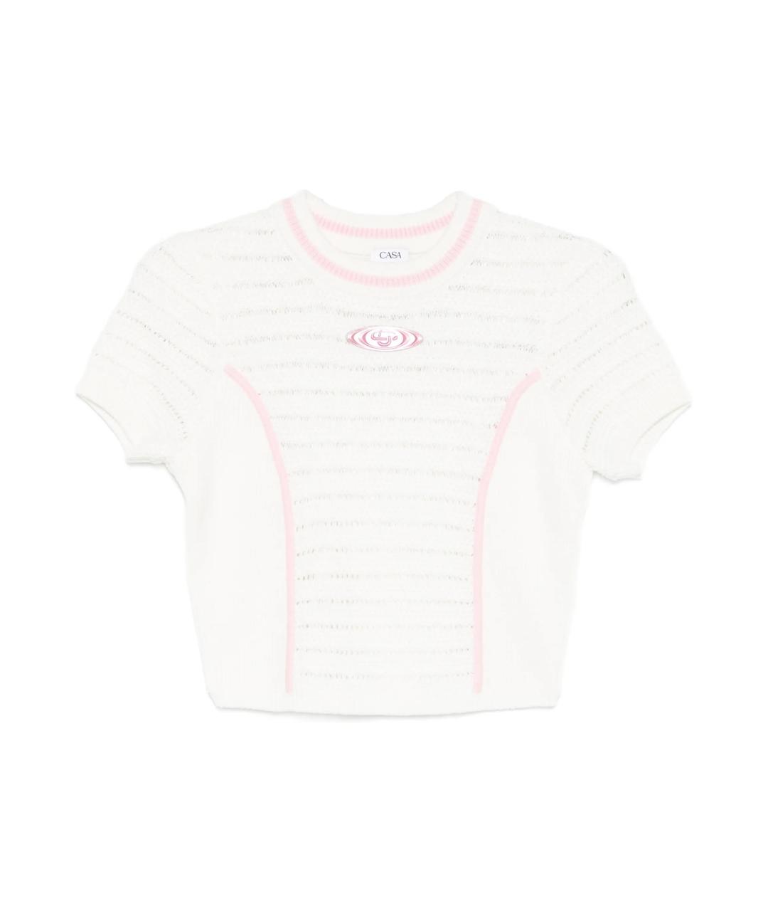 CASABLANCA Белая хлопковая футболка, фото 1