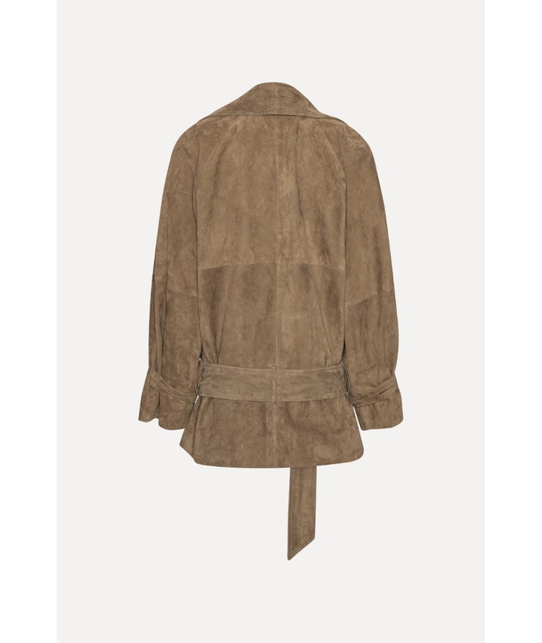 ROTATE Коричневая замшевая куртка, фото 2