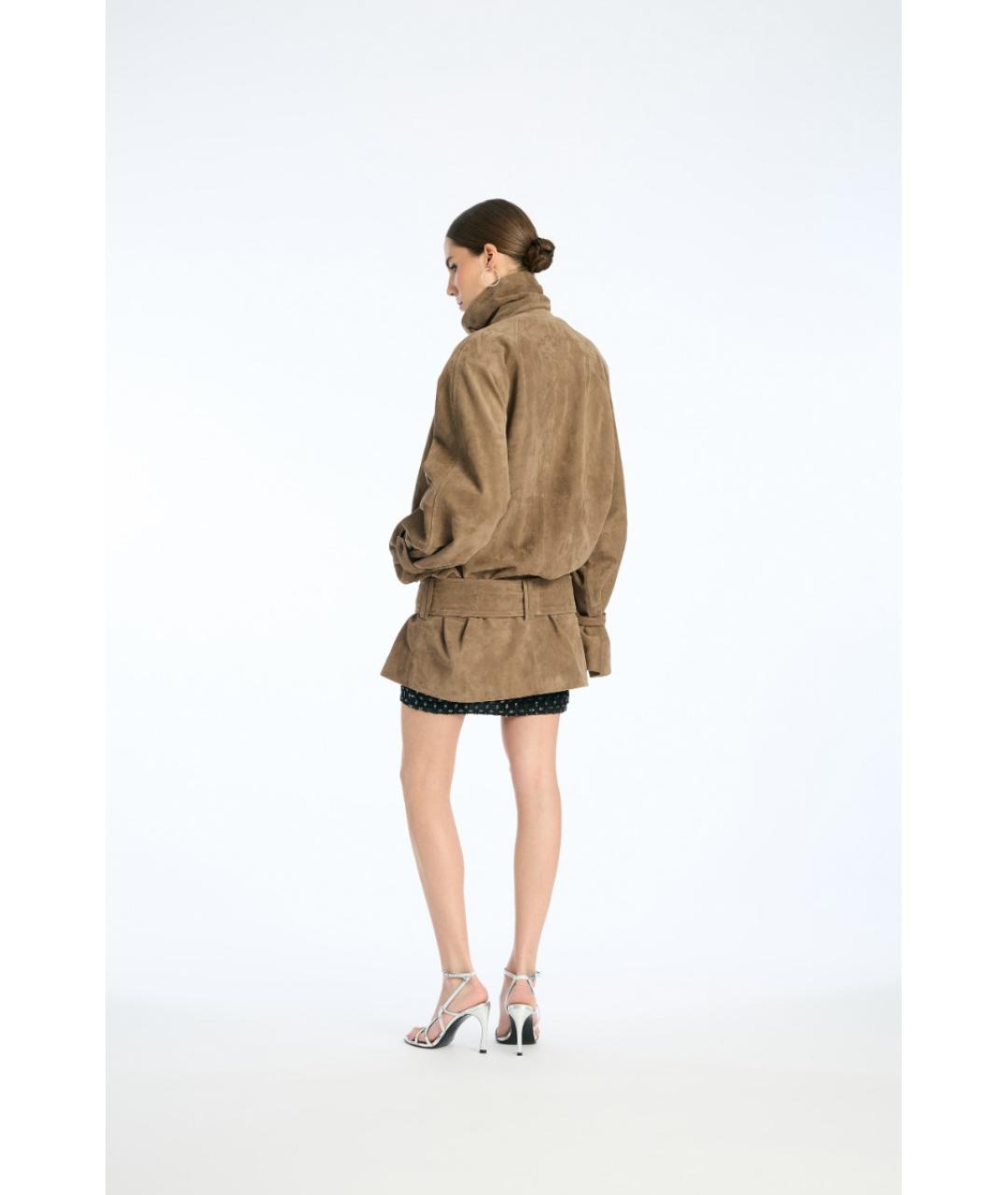 ROTATE Коричневая замшевая куртка, фото 6