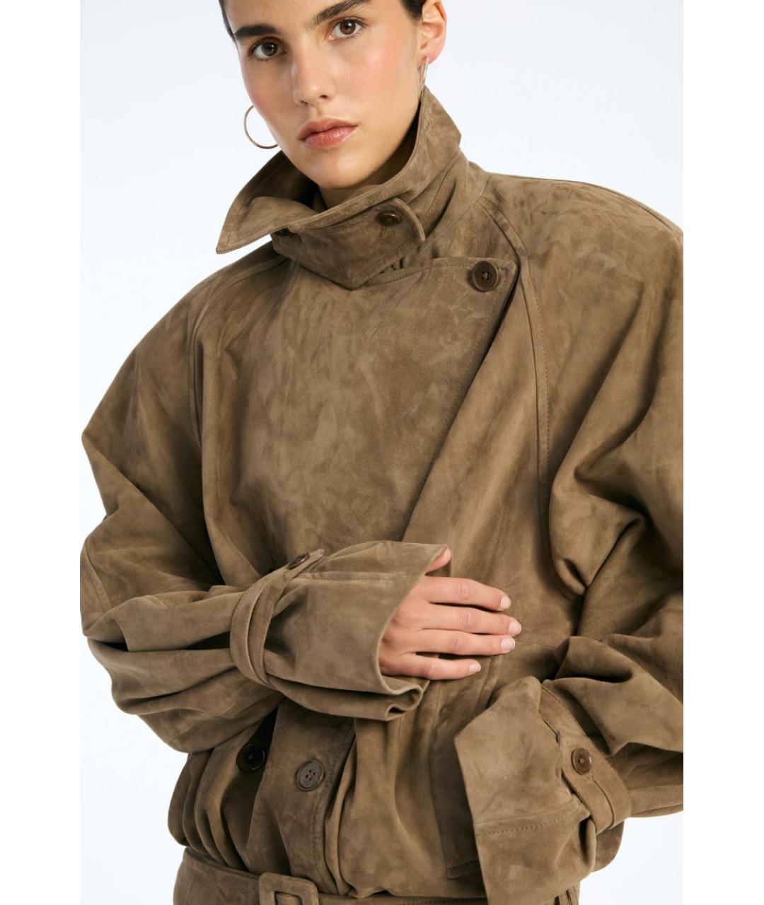 ROTATE Коричневая замшевая куртка, фото 7