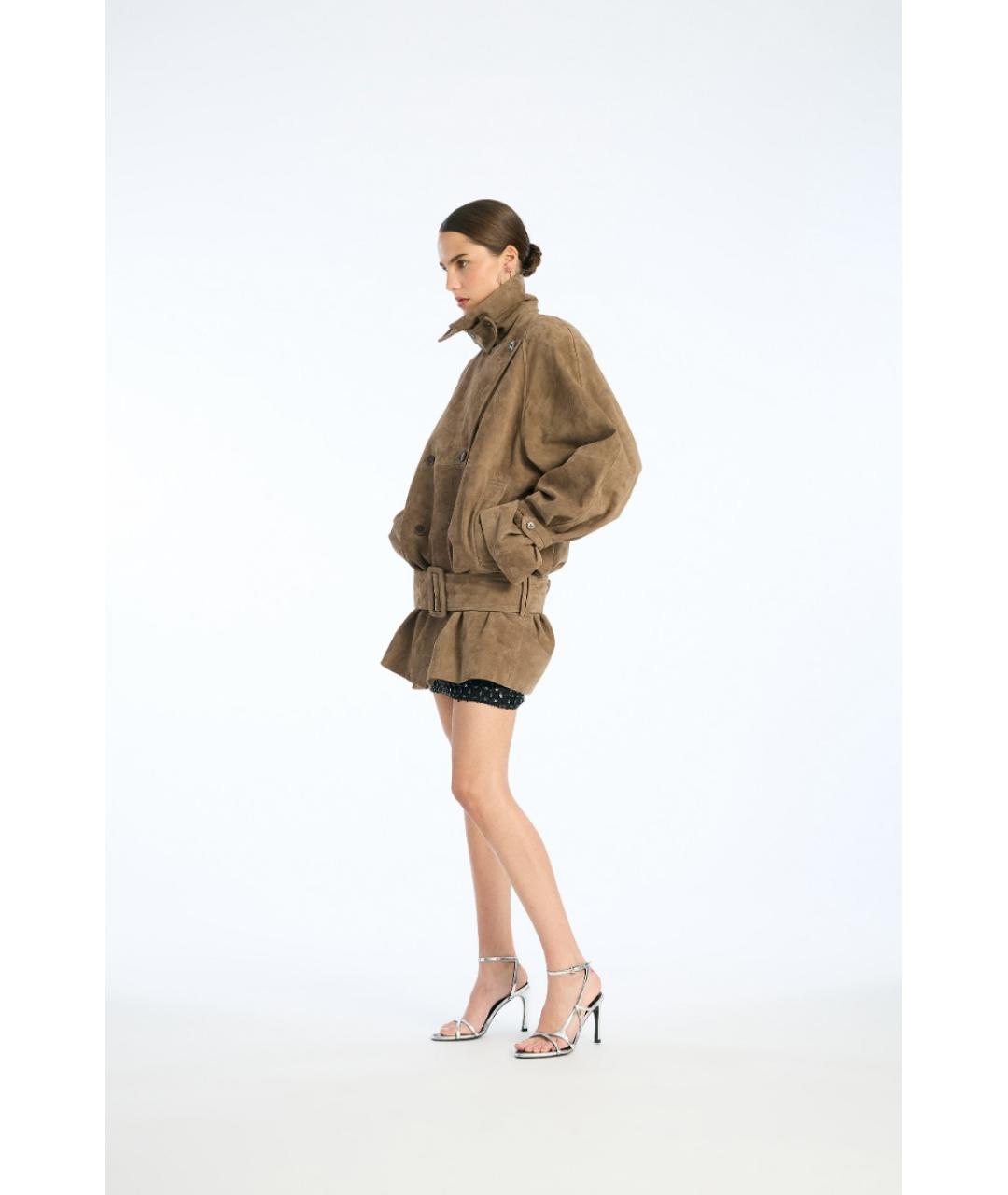 ROTATE Коричневая замшевая куртка, фото 5