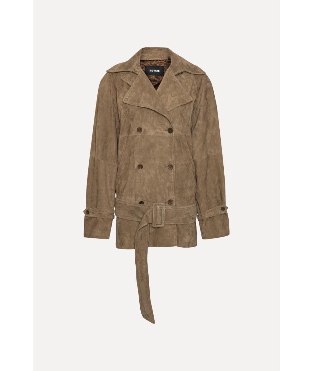 ROTATE Коричневая замшевая куртка, фото 8