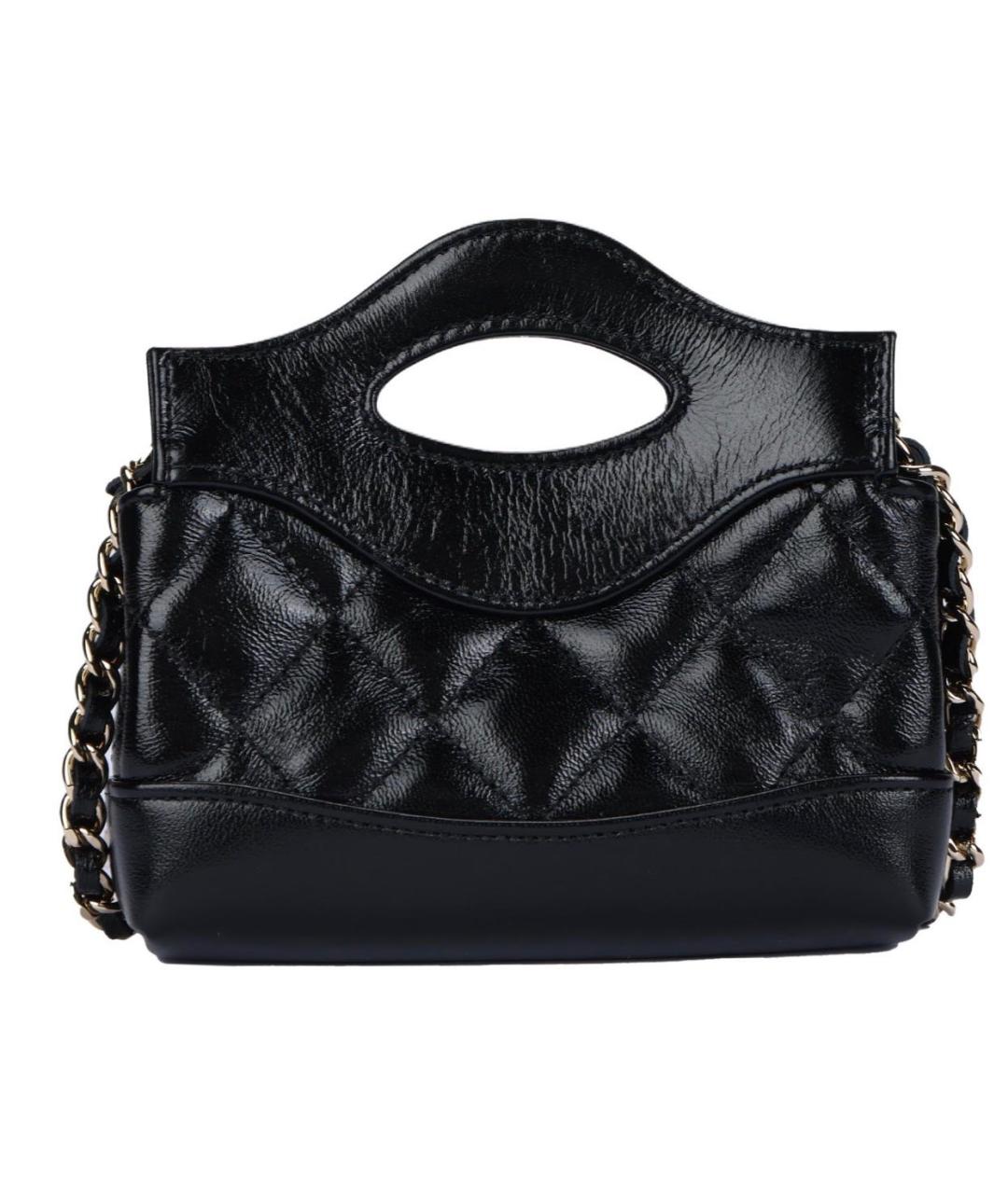 CHANEL Черная кожаная сумка с короткими ручками, фото 3