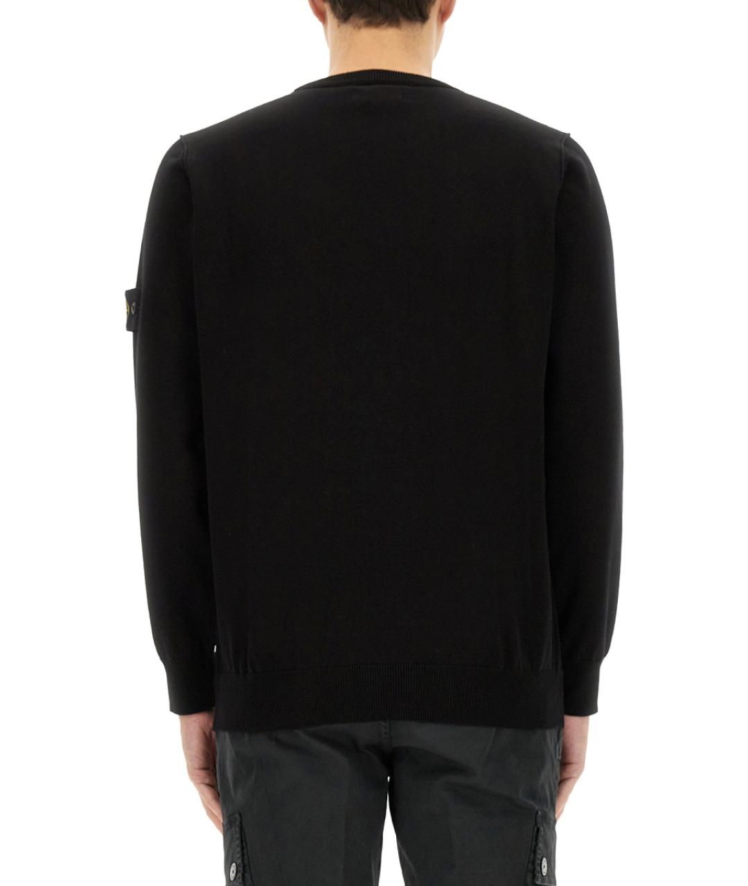 STONE ISLAND Черный хлопковый джемпер / свитер, фото 4