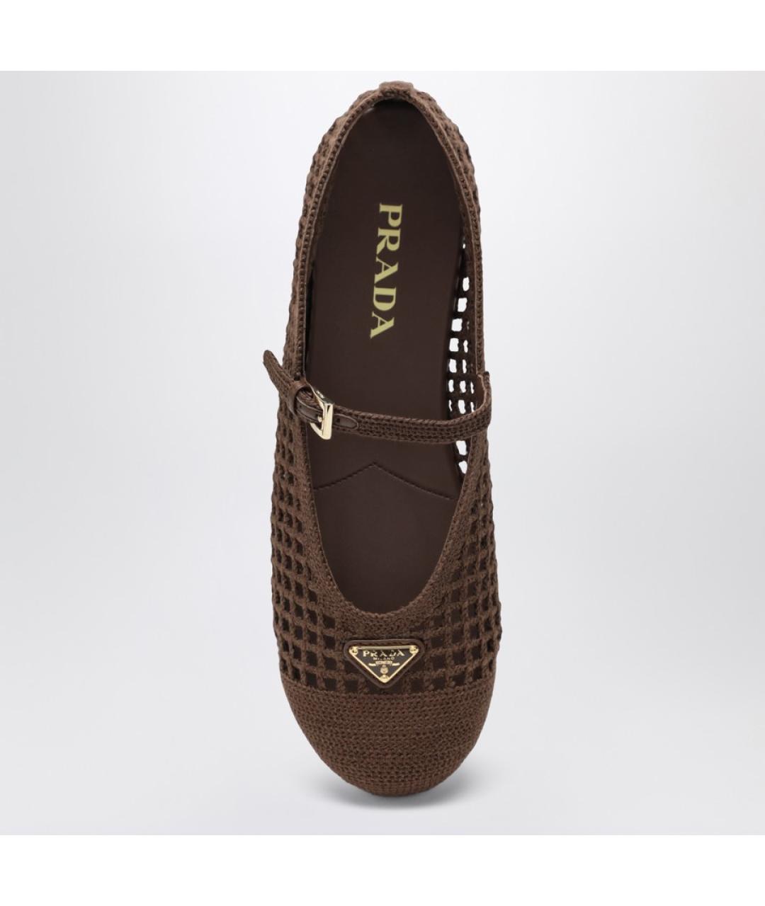 PRADA Коричневые балетки, фото 4