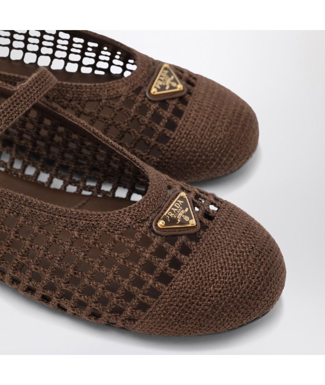 PRADA Коричневые балетки, фото 5