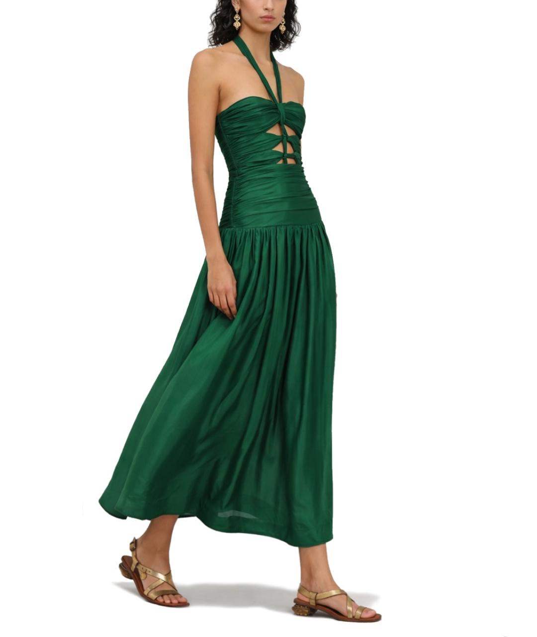 ZIMMERMANN Зеленые шелковое вечернее платье, фото 2