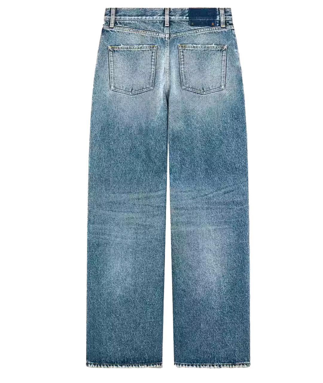 GOLDEN GOOSE DELUXE BRAND Синие хлопковые прямые джинсы, фото 2